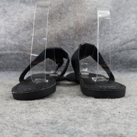 Korks Shoes Womens 9 Sandals Casual T Strap Thong Flats Slip On Black Comfort - Picture 5 of 13